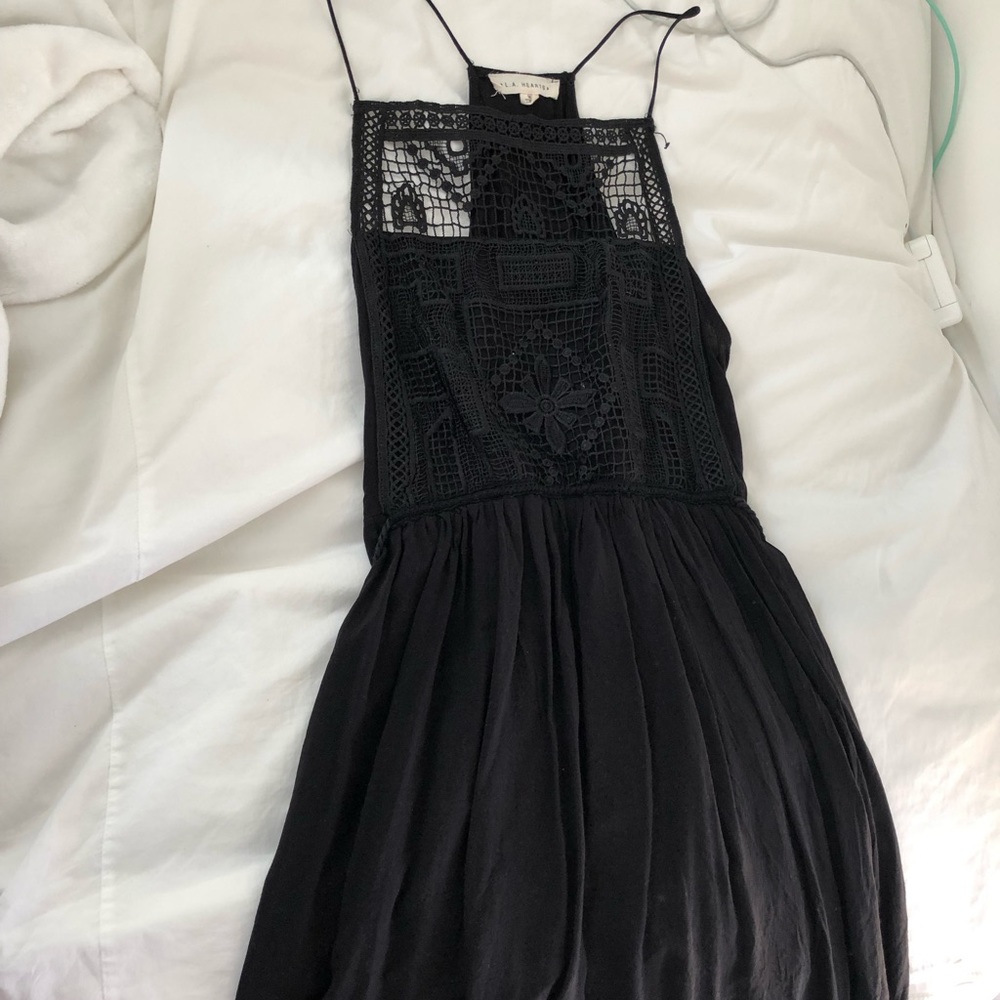 Black dress with knitted detail on the front